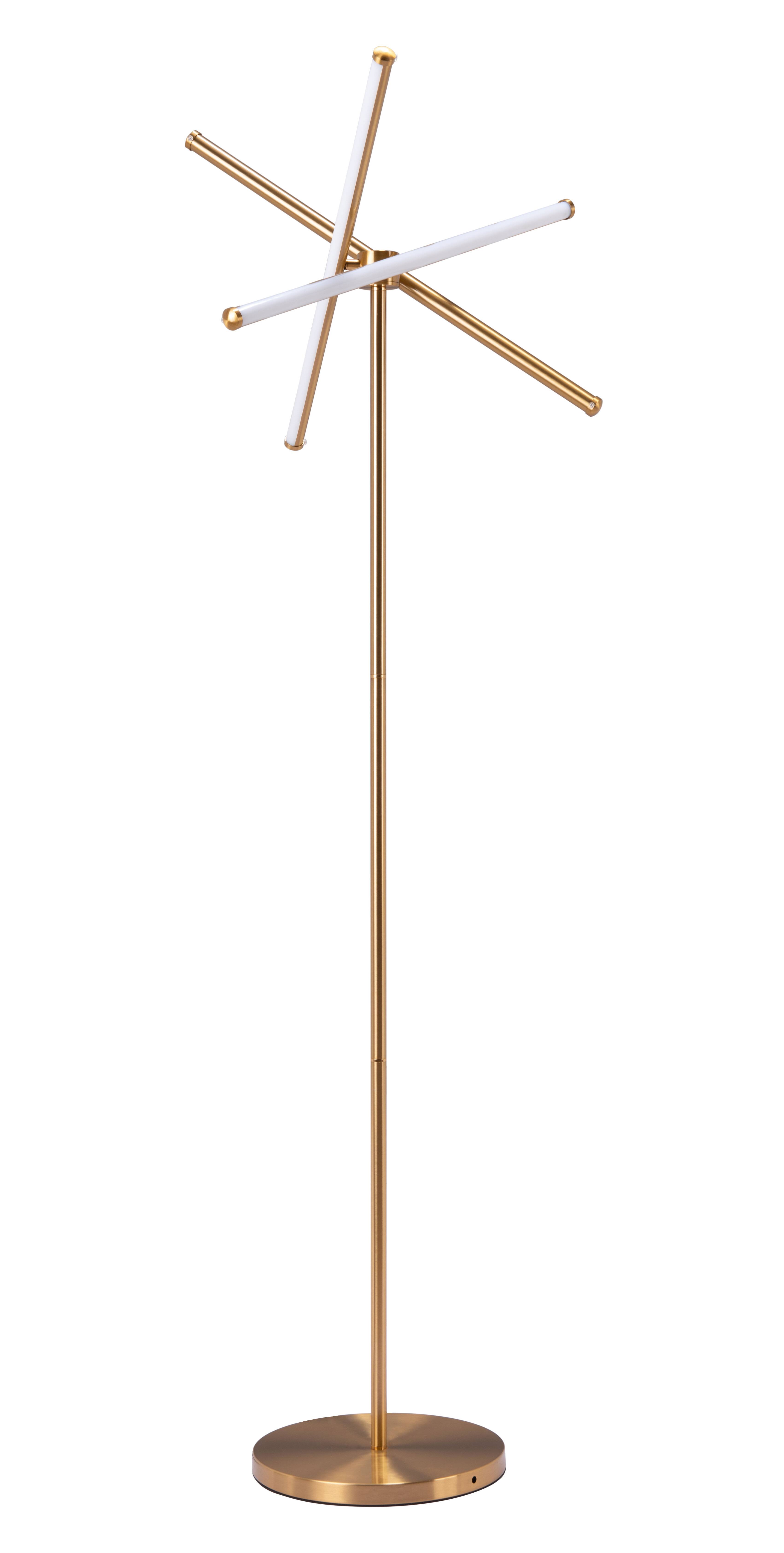 Alt View 2. Hivvago - Garza Floor Lamp Brass - Brass.