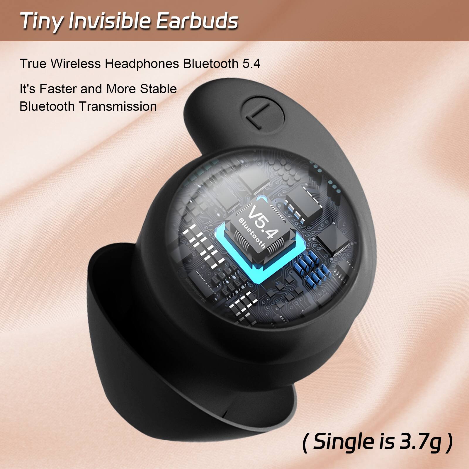 Tiny Invisible Earbuds True Wireless Headphones Bluetooth 5.4

It's Faster and More Stable Bluetooth Transmission

GRO Bluetooth V5.4

(Single is 3.7g)
