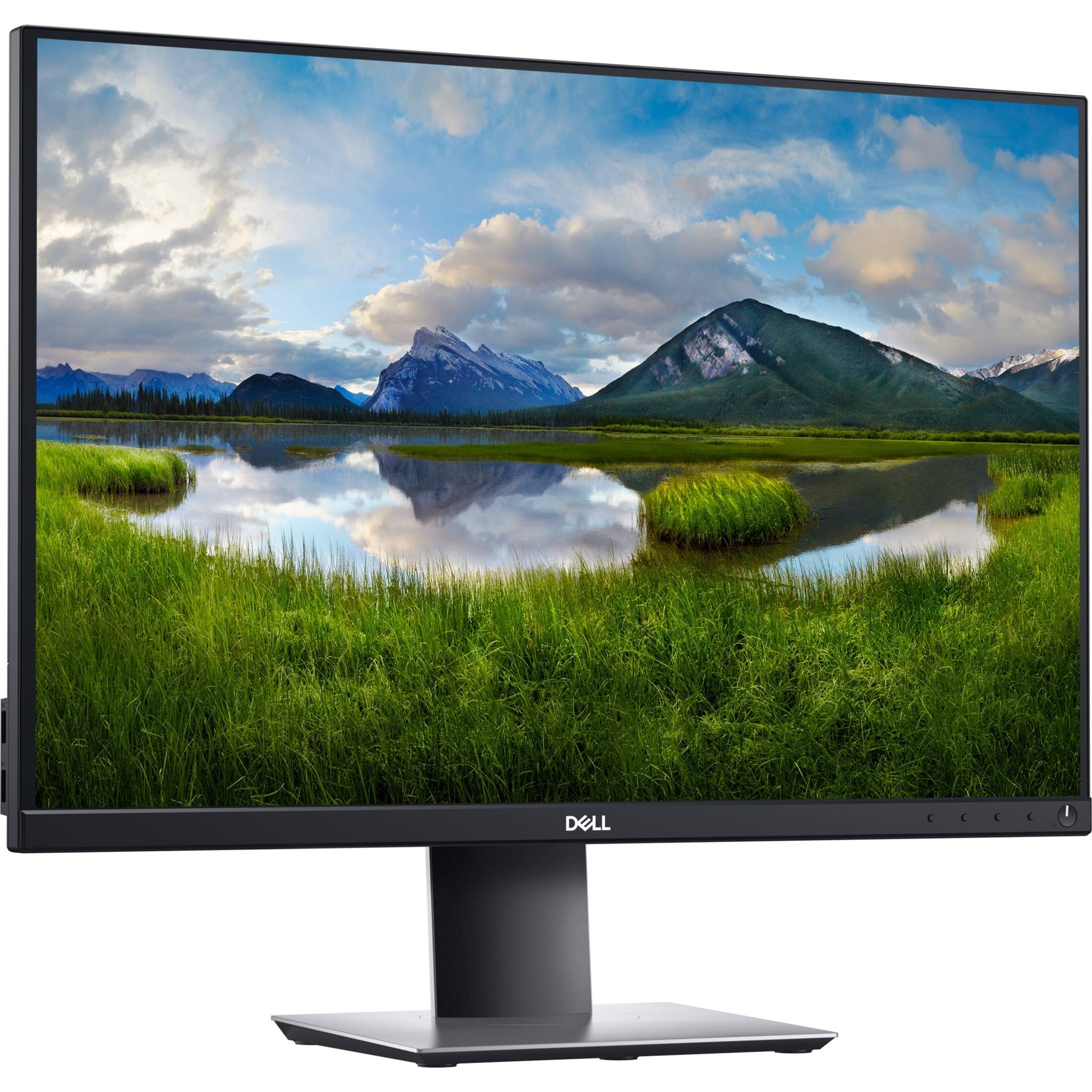 Front. Dell - 24" QHD IPS Monitor (DisplayPort VGA, USB, HDMI, DVI) - Black.