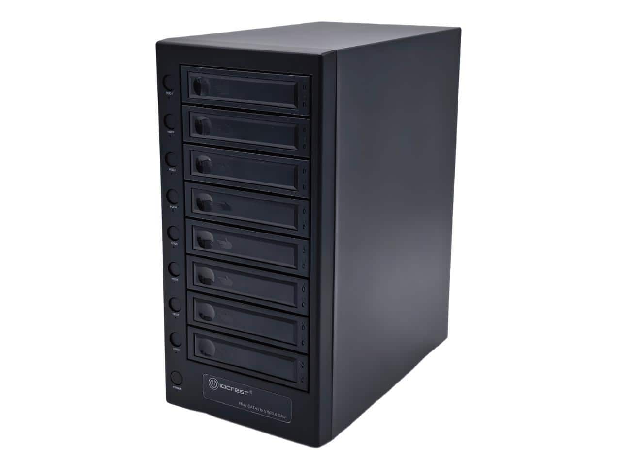 Syba - USB 4.0 (40Gbps) Type-C 8 Bay 2.5 Inch and 3.5 Inch SATA Hard Drive External Hard Drive Enclosure - SY-ENC50129