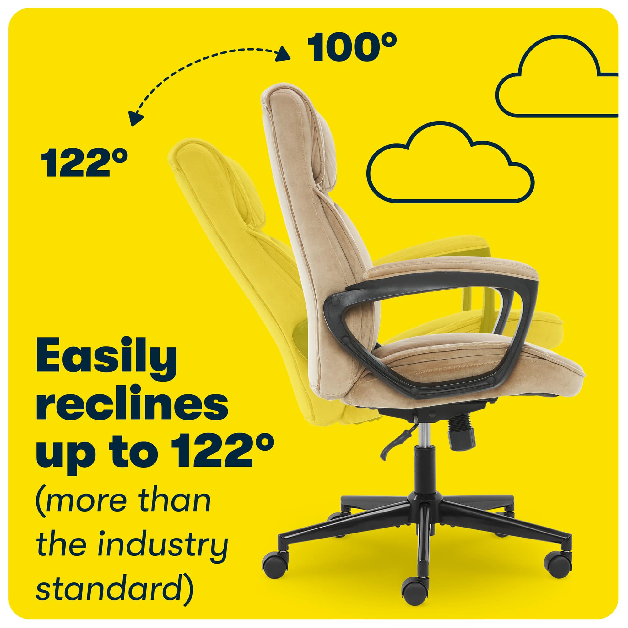 Alt View 11. Serta - Hannah Upholstered Executive Office Chair with Pillowed Headrest - Soft Plush - Beige.