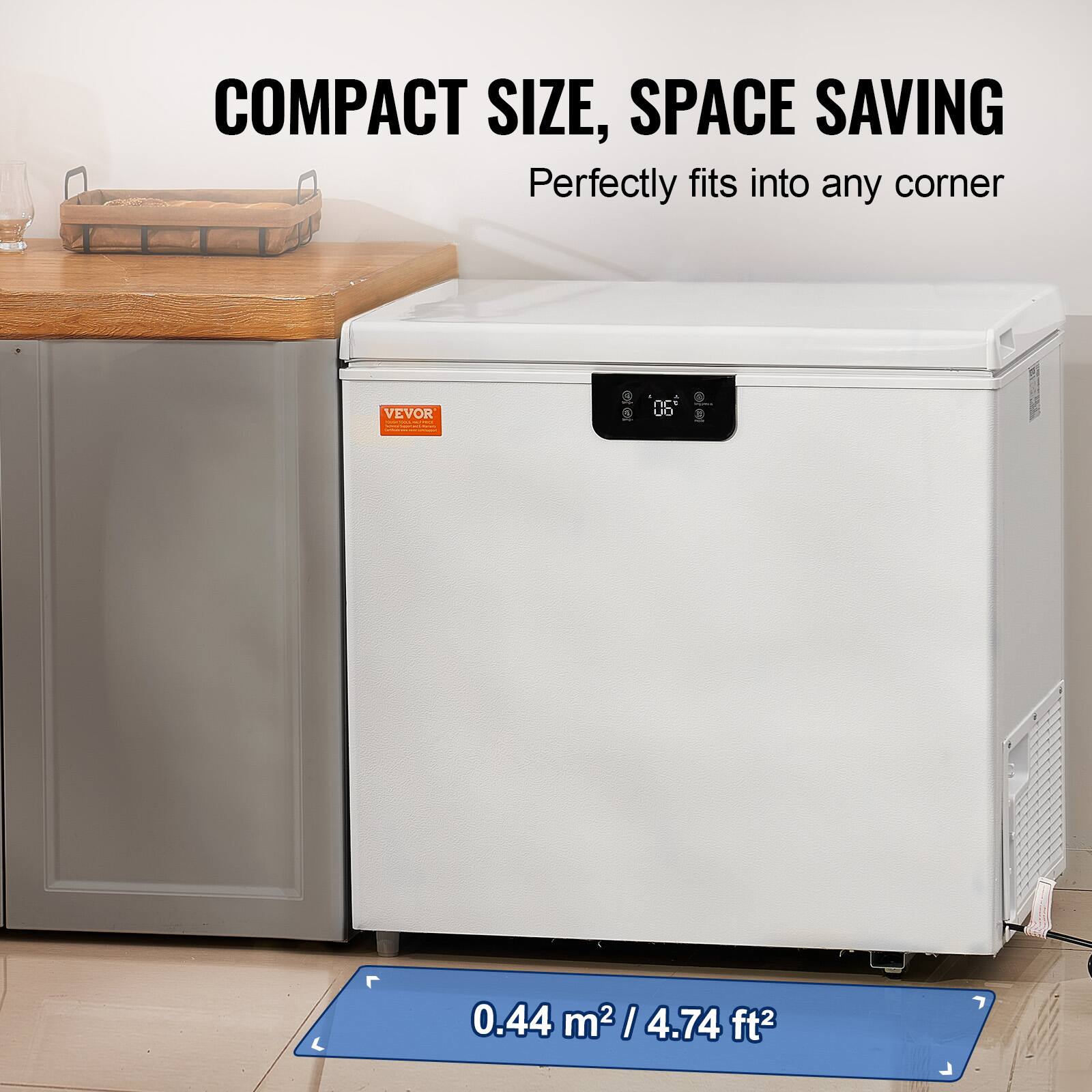 COMPACT SIZE, SPACE SAVING  
Perfectly fits into any corner  

0.44 m² / 4.74 ft²