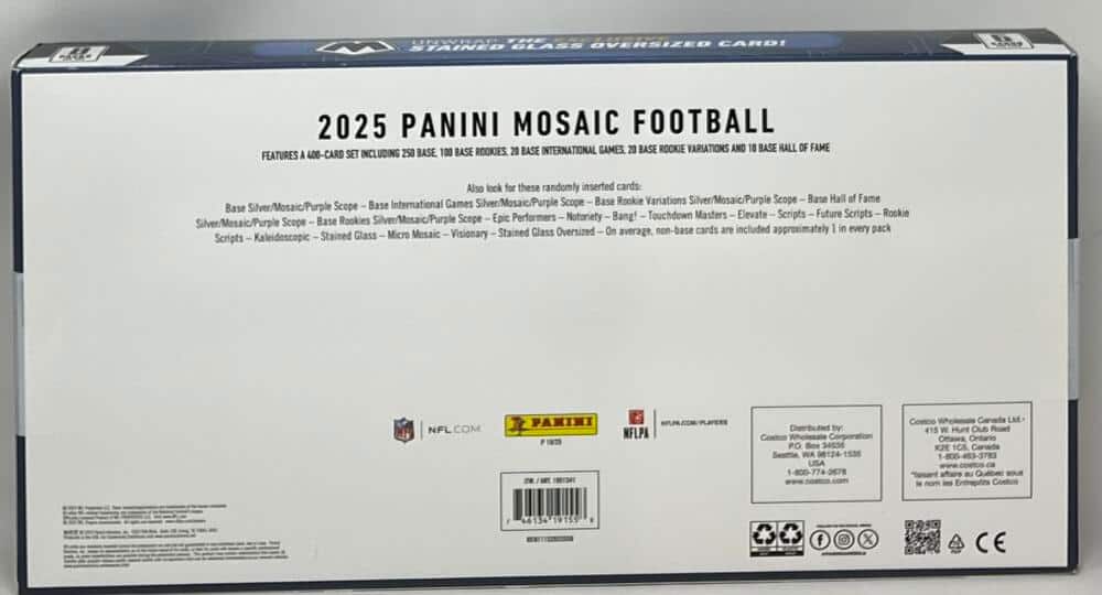 2025 Panini Mosaic Football Costco Bundle Box  Stained Glass price history on PriceWatchPro