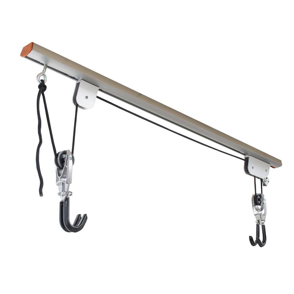 Left. Sportsman Pro-Series - Ceiling Mount Aluminum Bicycle Lift - Silver.