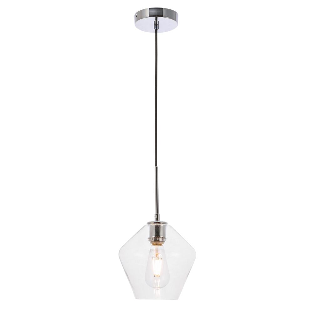 Alt View 6. Living District - Gene 1 light Chrome and Clear glass pendant - Chrome And Clear Glass.