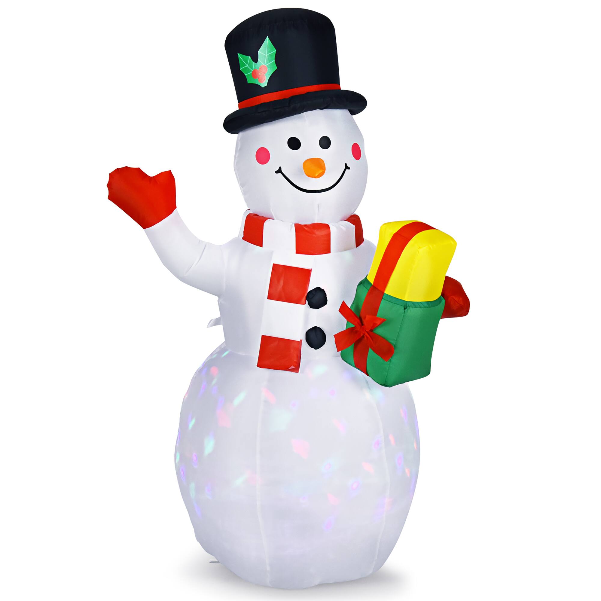 Alt View 19. Costway - 5 FT Tall Snowman Inflatable Blow up Inflatable w/Built-in Colorful LED Lights - Multicolor.