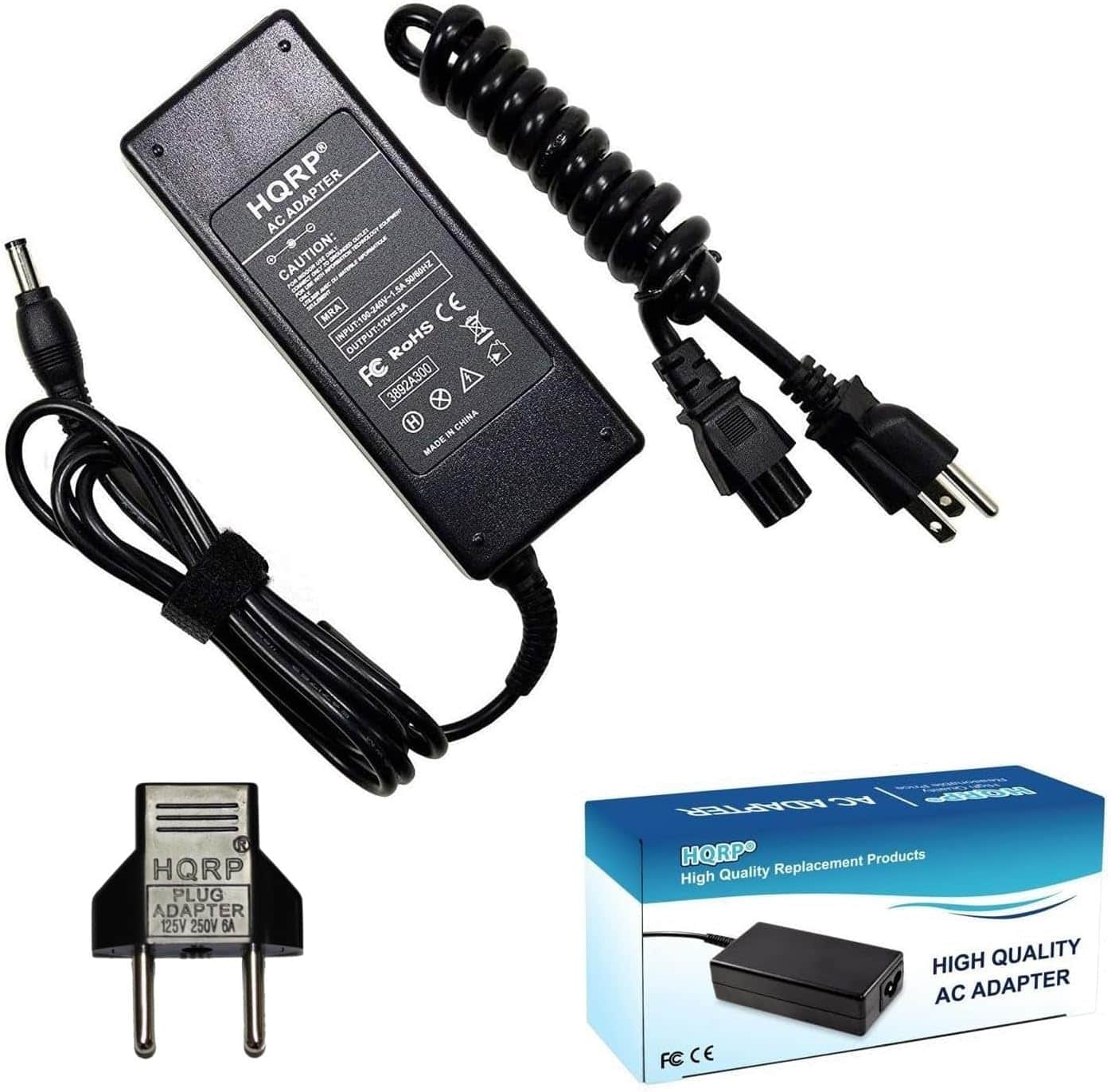 HQRP - AC Adapter for Vizio PA-1051-11 E190MV E220MV M220MV M190MV VM190XVT VM230XVT TV Television Power Supply Cord - Black