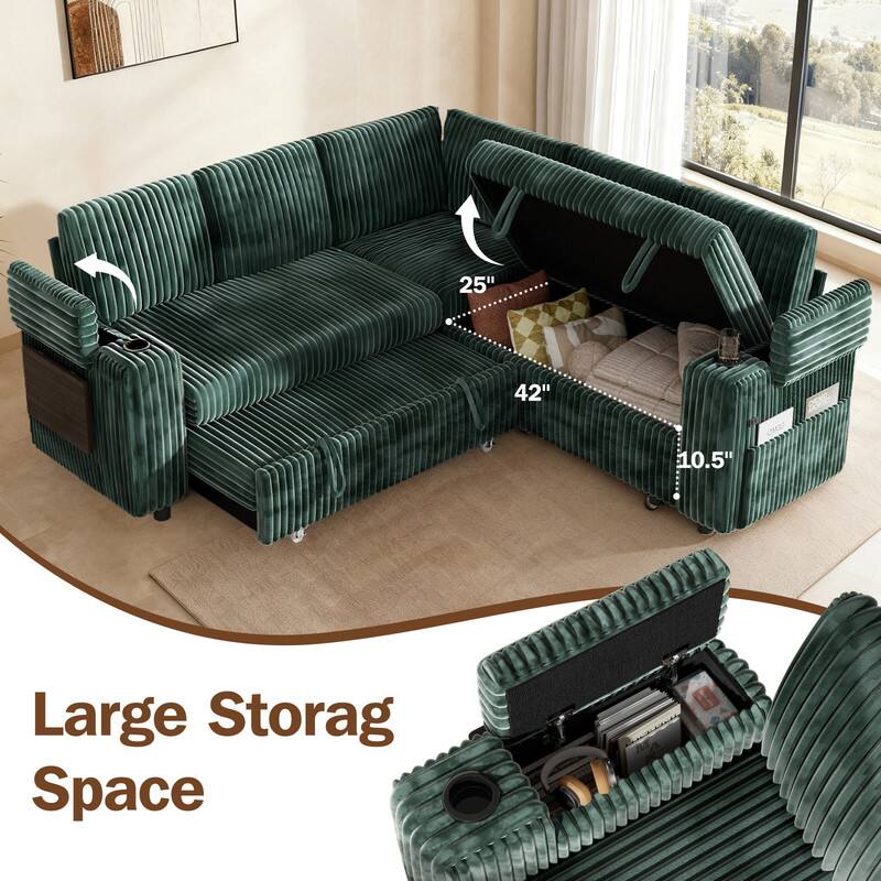 25" 42" 10.5"  
Large Storage Space