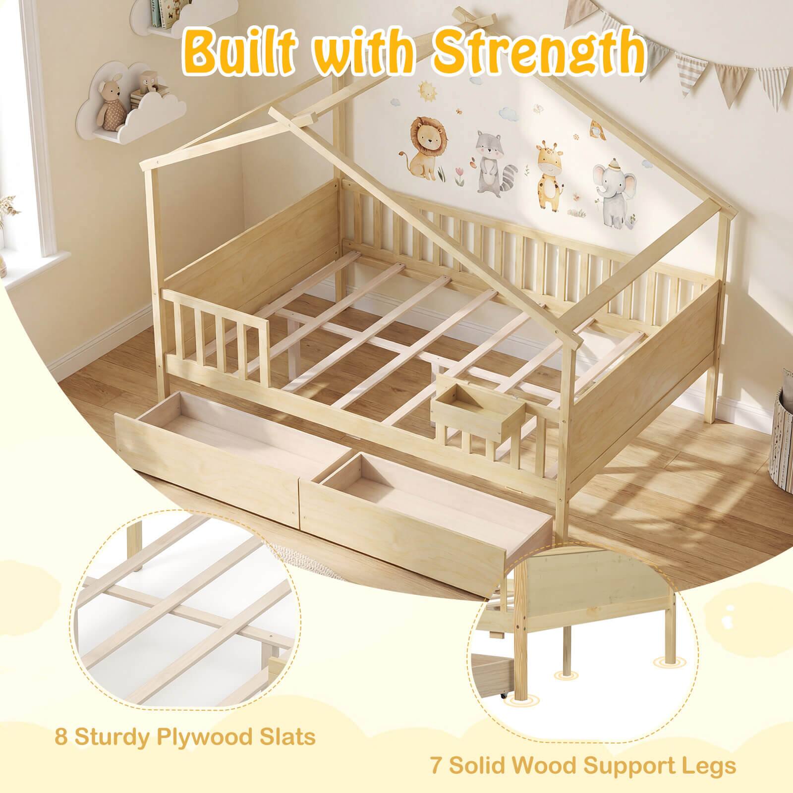 Built with Strength  
8 Sturdy Plywood Slats  
7 Solid Wood Support Legs