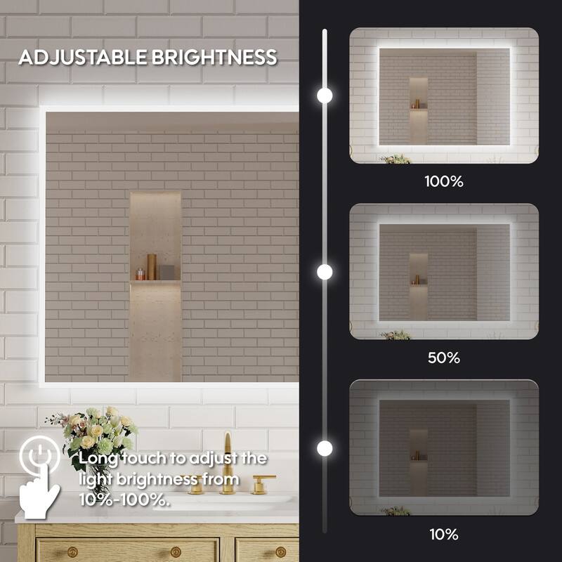 ADJUSTABLE BRIGHTNESS

100%  
50%  
10%

Long touch to adjust the light brightness from 10%-100%.