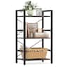 Costway - 3-Tier Industrial Bookshelf, 16.5" Width Wooden Open Bookcase with Metal Frame - Gray Oak + Black