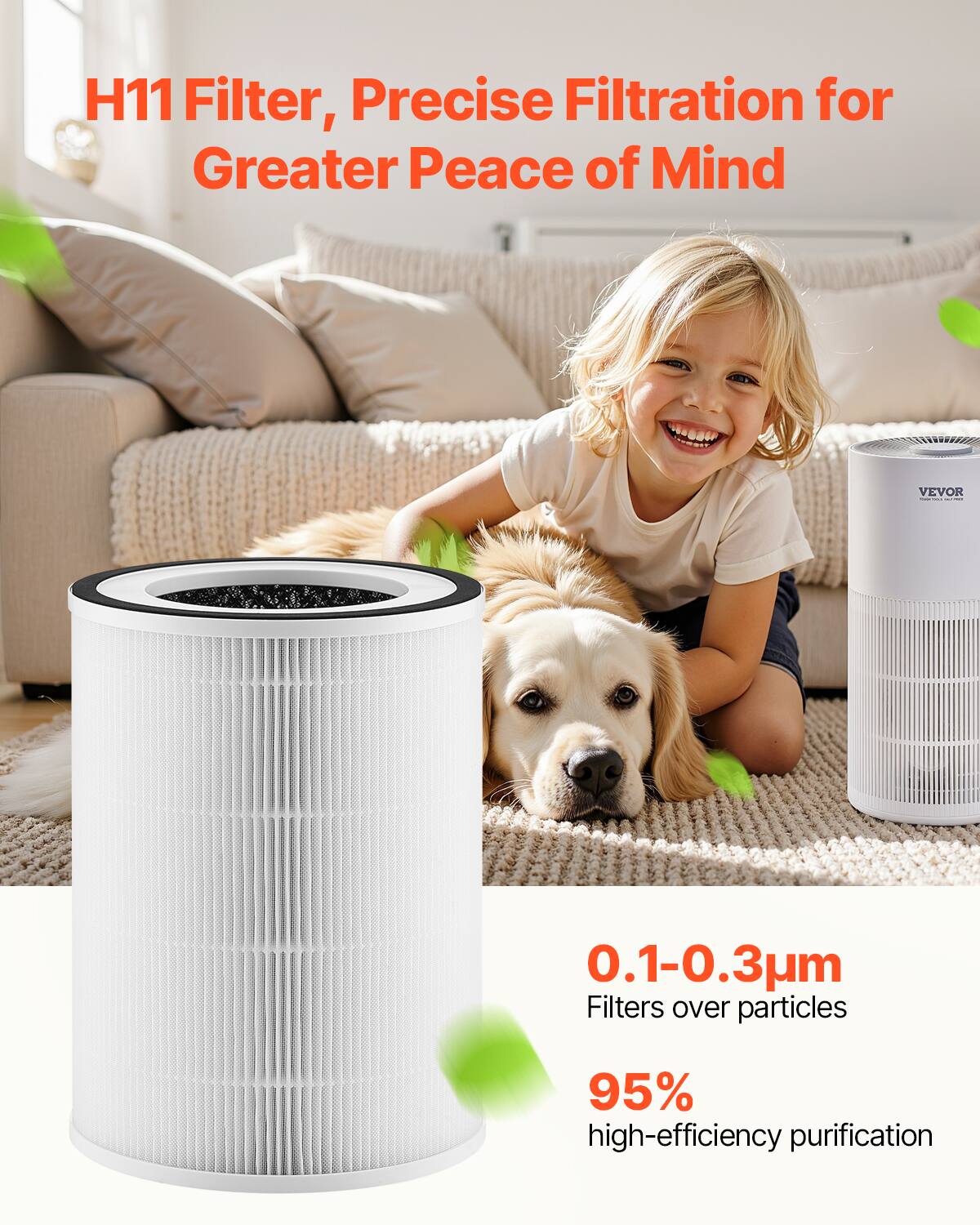 H11 Filter, Precise Filtration for Greater Peace of Mind

0.1-0.3µm Filters over particles

95% high-efficiency purification