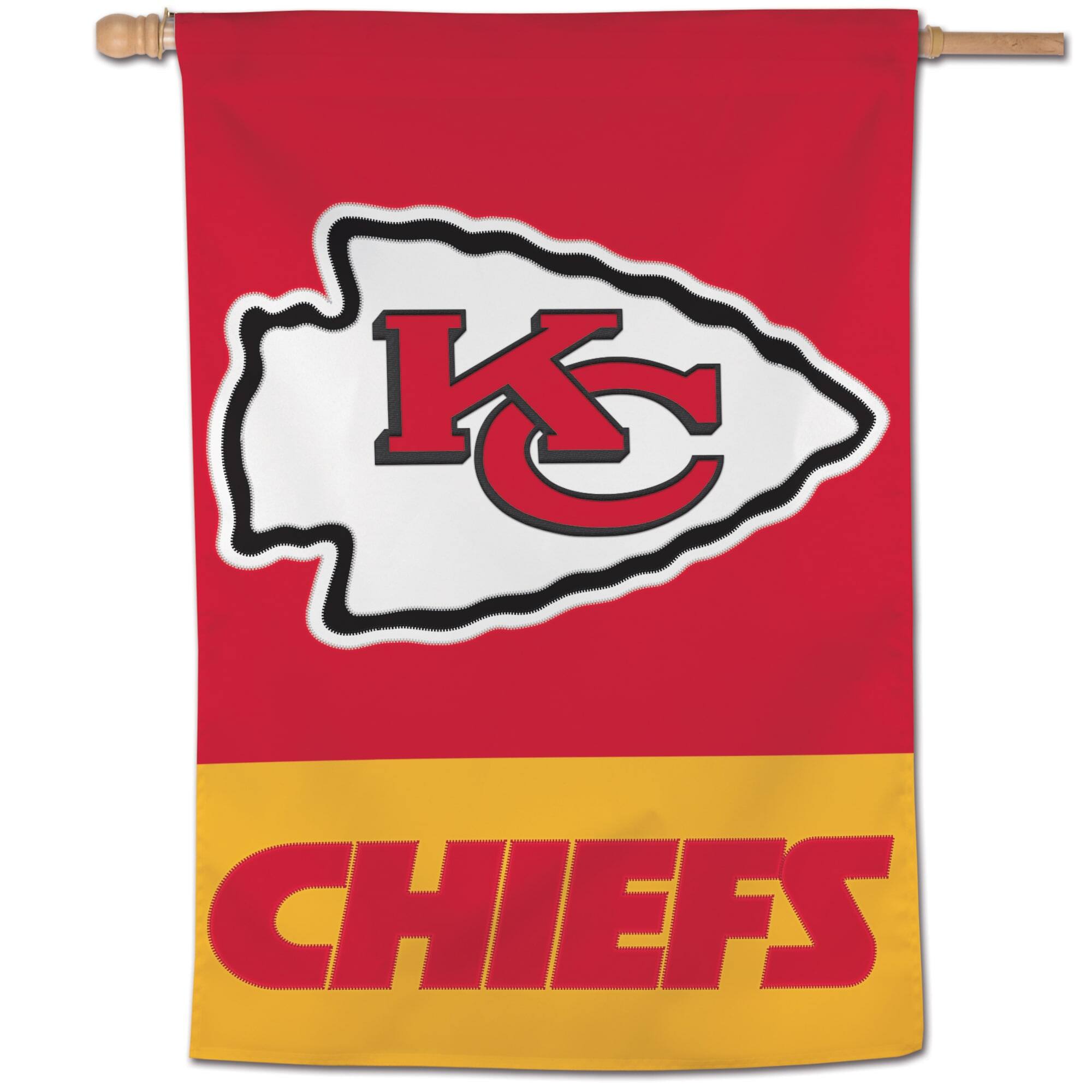 Alt View 1. WinCraft - Kansas City Chiefs 28" x 40" Applique Vertical Banner - Multicolor.