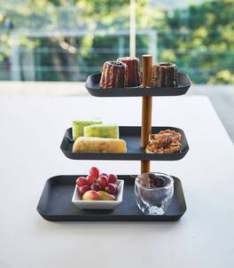 Yamazaki Home - Three-Tier Display Tray - Steel - Ash