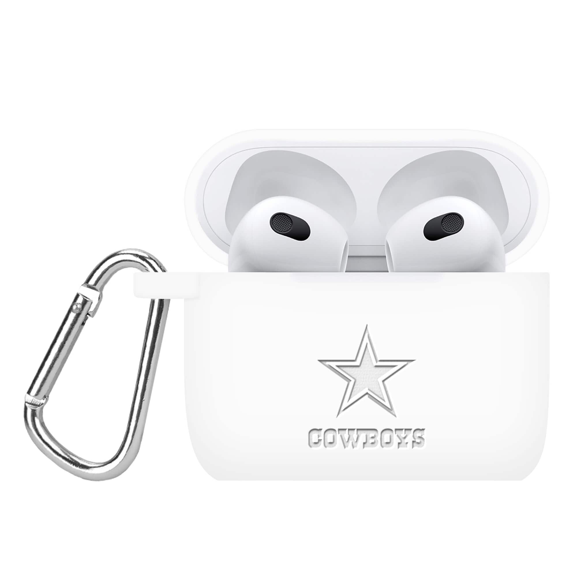 Front. Artinian - Dallas Cowboys Debossed Silicone AirPods Gen Three Case Cover - No Size - Multicolor.