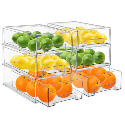Front. Sorbus - Sorbus 6 Pack Medium Plastic Storage Bins Stackable Clear Pantry Organizer for Organizing Fridge - Clear.