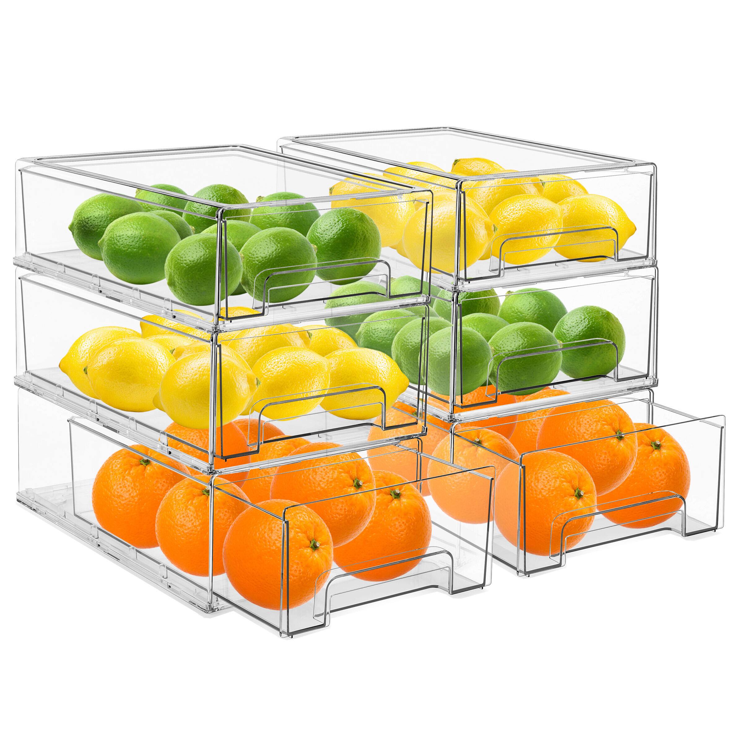 Front. Sorbus - Sorbus 6 Pack Medium Plastic Storage Bins Stackable Clear Pantry Organizer for Organizing Fridge - Clear.