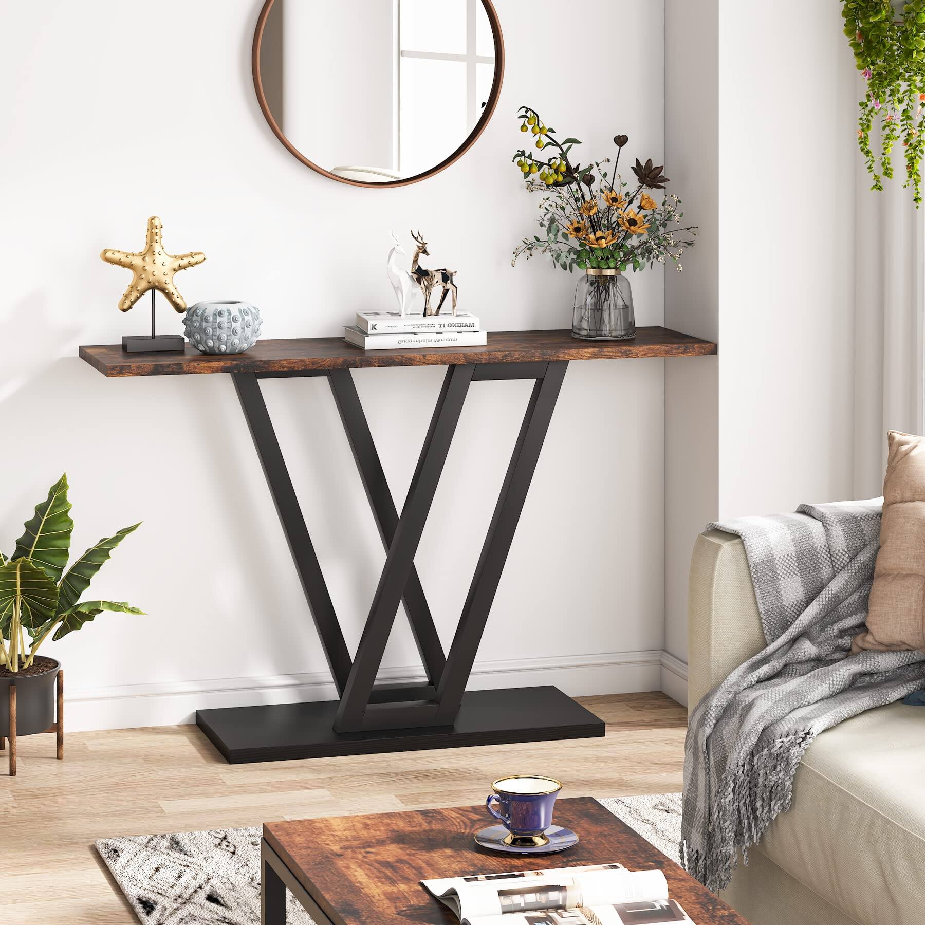 Tribesigns Console Table, Industrial Hallway Table for Entryway, 43 ...