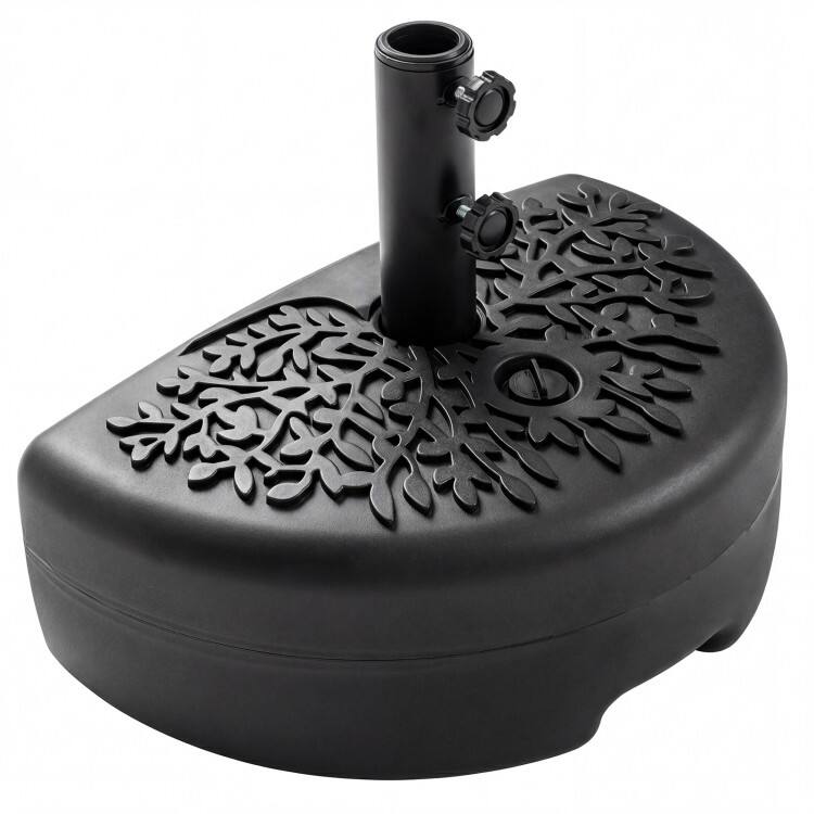 Alt View 4. Mondawe - 55 LBS Half Round Patio Umbrella Base for Deck Lawn Poolside - Black.