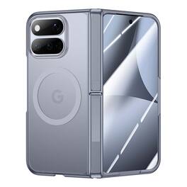 Dteck - For Google Pixel 11 Pro Fold Shockproof Hinge Stand Matte Rugged Case Built-in Screen Protector,Compatible with Magsafe - Gray(Clear Film)