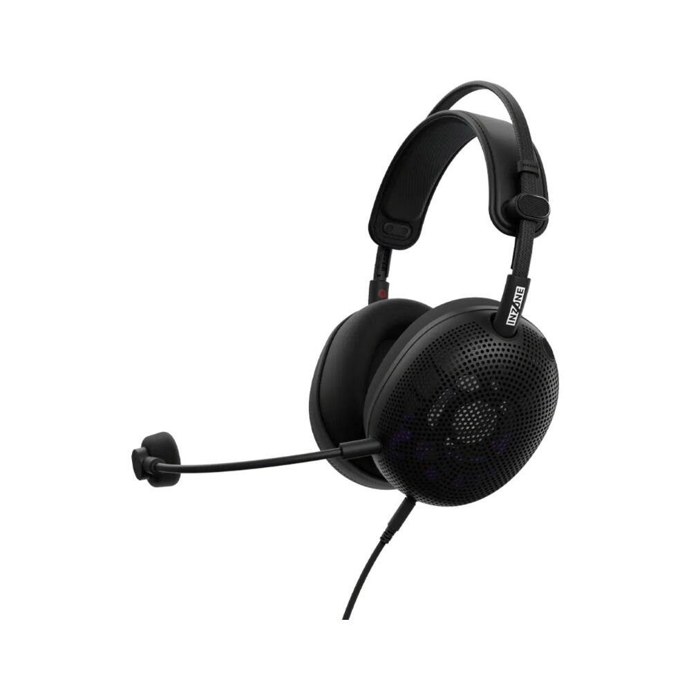 Left. Sony - Sony INZONE H6 Air Open-Back Wired Gaming Headset (Black) with Metal Alloy Stand.