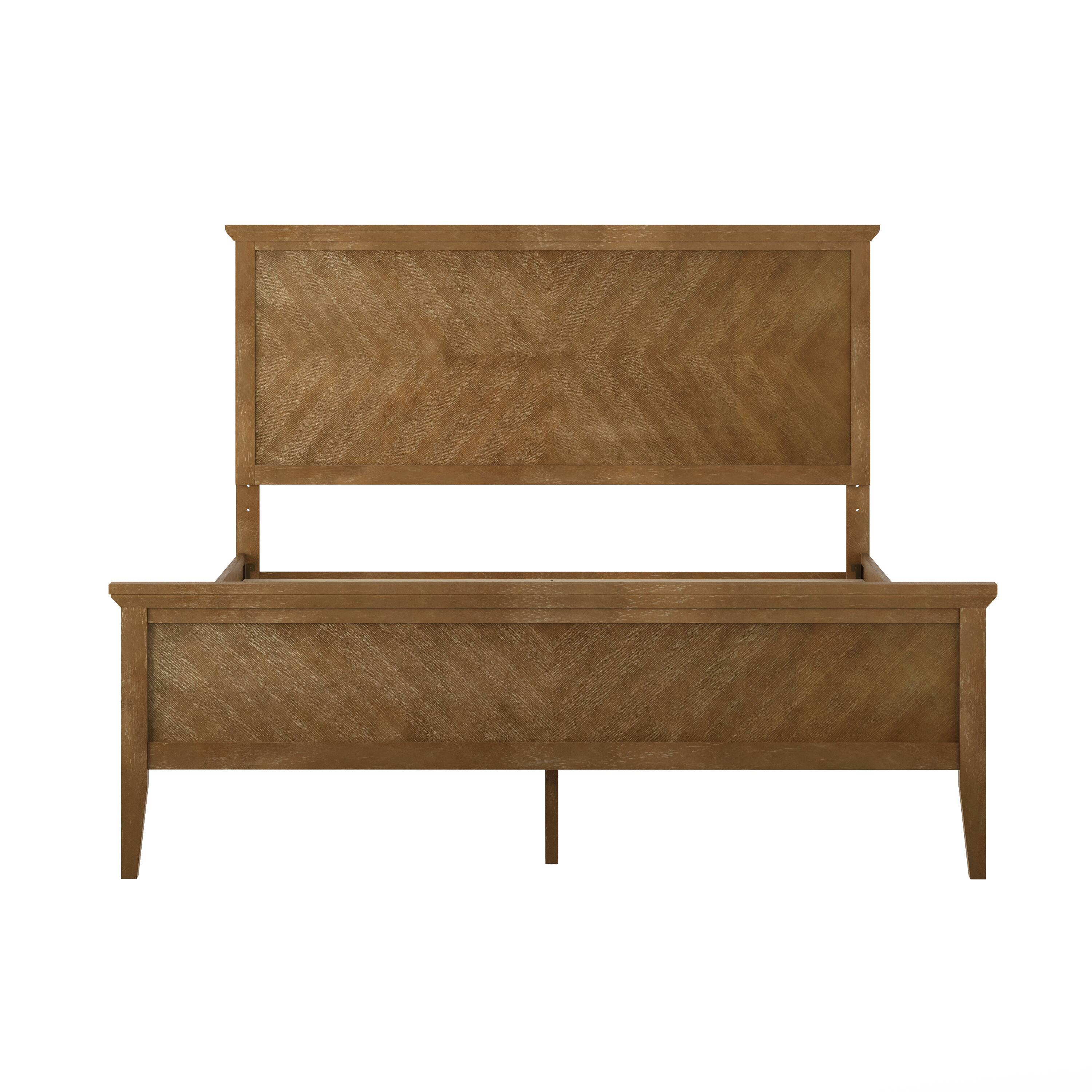 Angle. Flash Furniture - Fiona Light Brown Queen Size Solid Wood Platform Bed Frame with Headboard, Footboard, and Slatted Bottom - Brown.