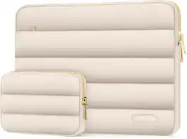 mosiso - Puffy Laptop Sleeve 15-15.6 inch for MacBook Pro 16, HP Dell ASUS Acer Toshiba Lenovo Notebook - Sand