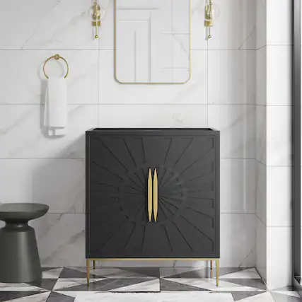 Front. Modway - Awaken Bathroom Cabinet Basin Not Included by Modway - Black.
