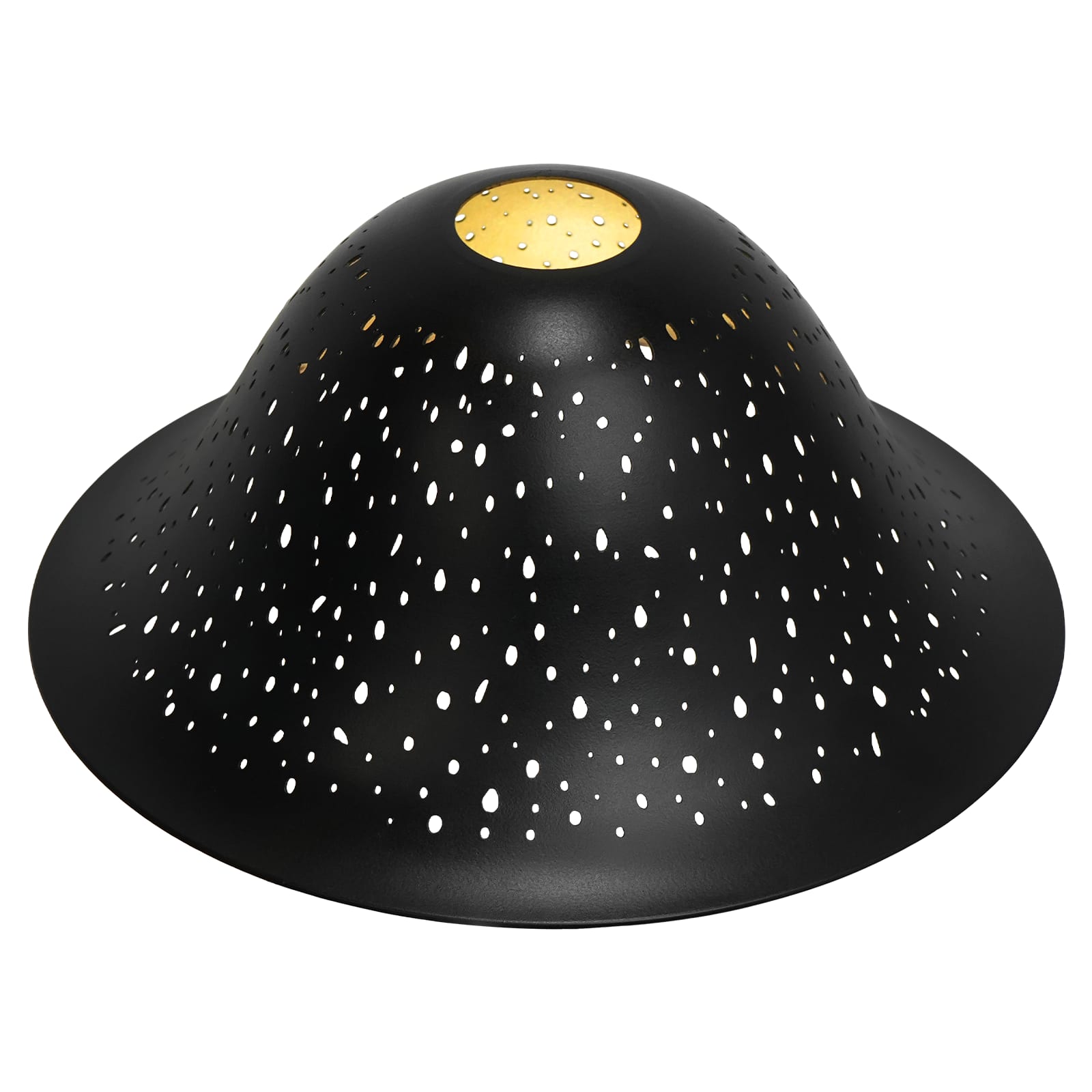 Alucset - Metal Lamp Shade for Floor Lamp, Torchiere Lamp Shade Replacement, Swag Lamp, Pendant Light & Island Fixture - Black/Gold