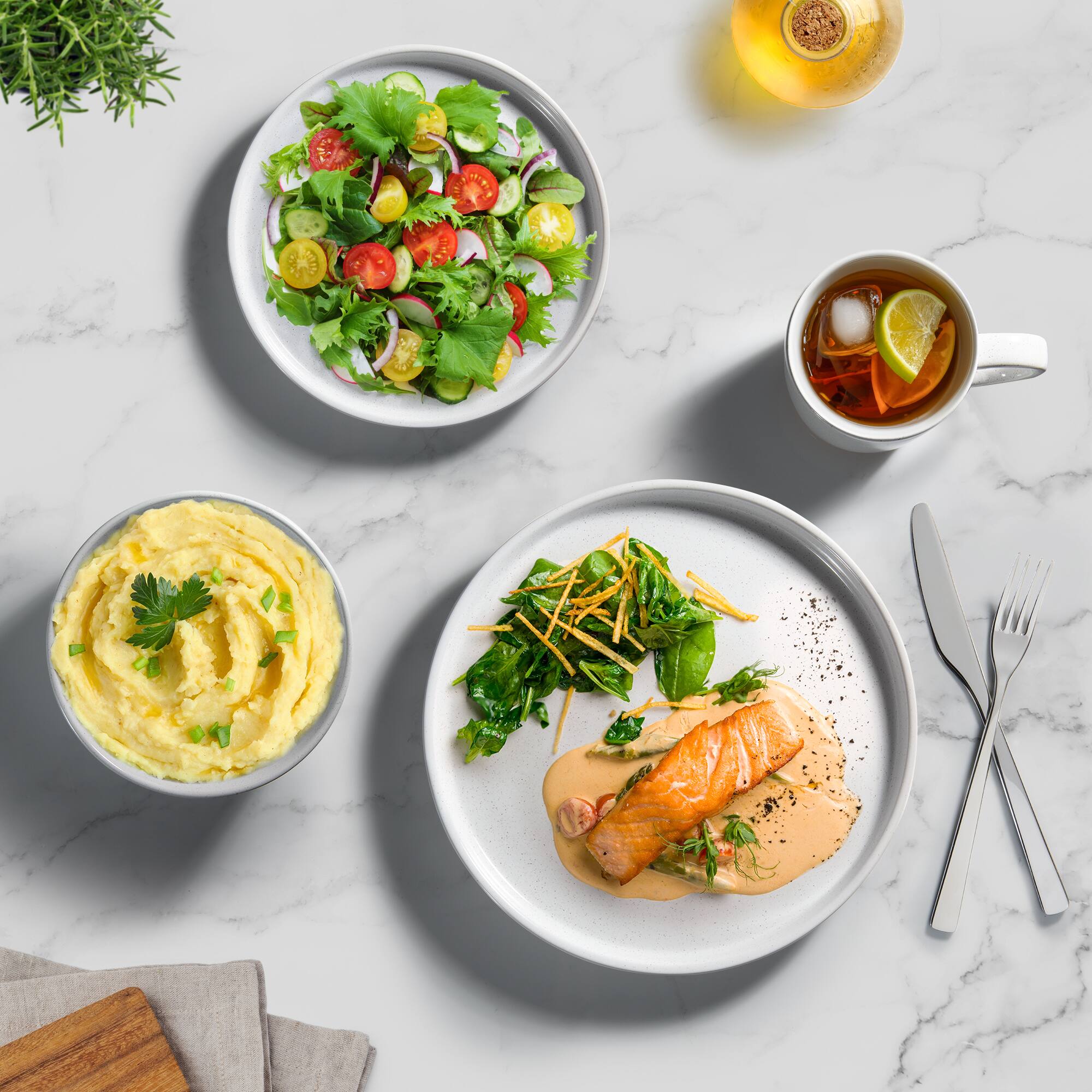 Angle. Zulay Kitchen - Zulay Kitchen Terra Stoneware 16-Piece Dinnerware Set, Artisanal Ceramic Plates and Bowls Set Crafted at 2300℉ - White.