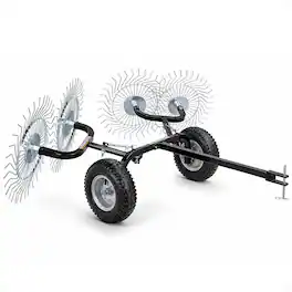 Yard Tuff - Acreage Rake, Steel Tow Behind Dethatcher for Lawn & Garden, 48 Inch - Black