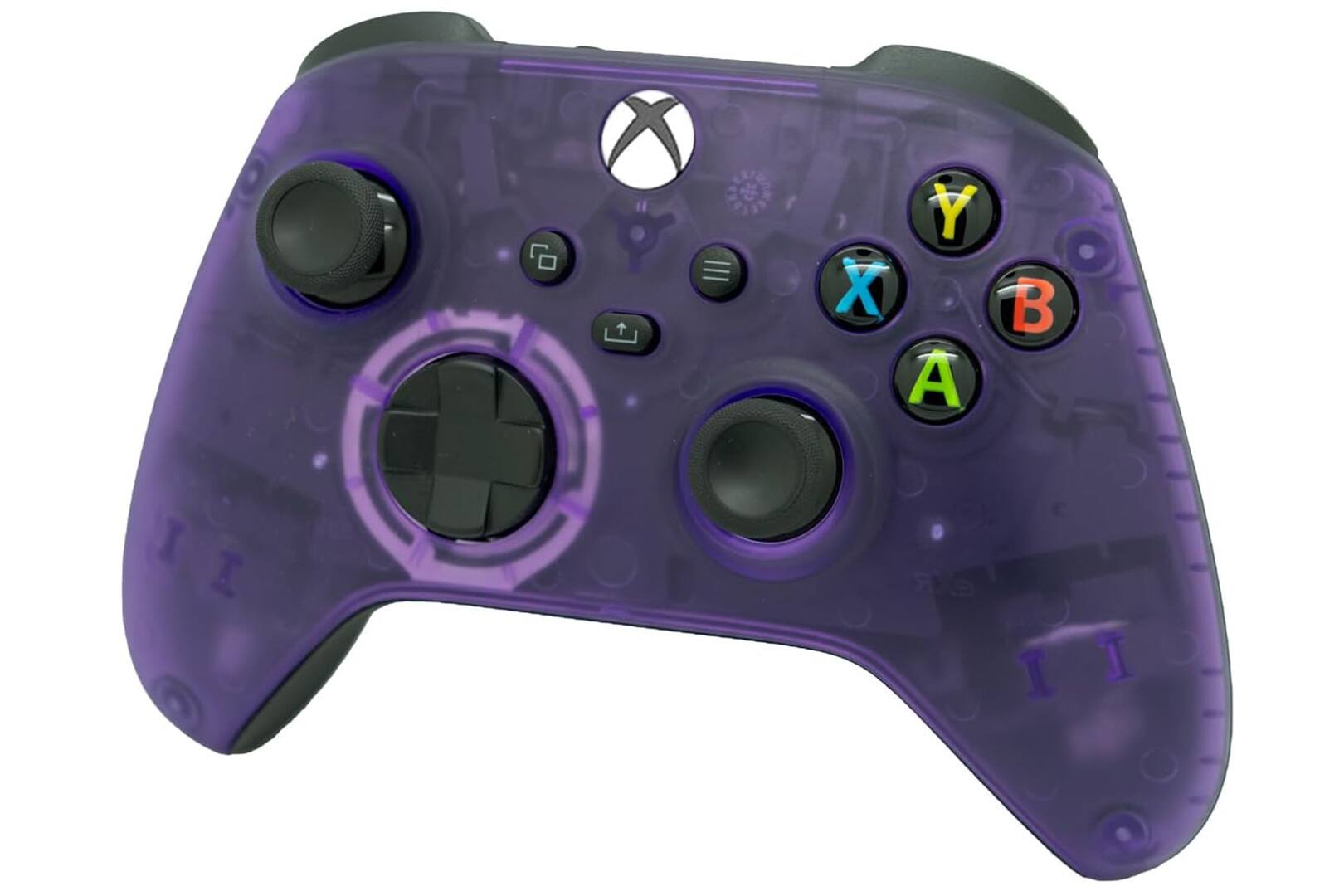 Left. ProControllers - Custom Wireless Controller for Xbox Series X|S, Xbox One, & PC - Clear Purple.