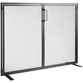 VEVOR - Fireplace Screen 1 Panel with Door, Sturdy Iron Mesh Fireplace Screen, 38.98"(L) x30.7"(H) Spark Guard Cover - Black