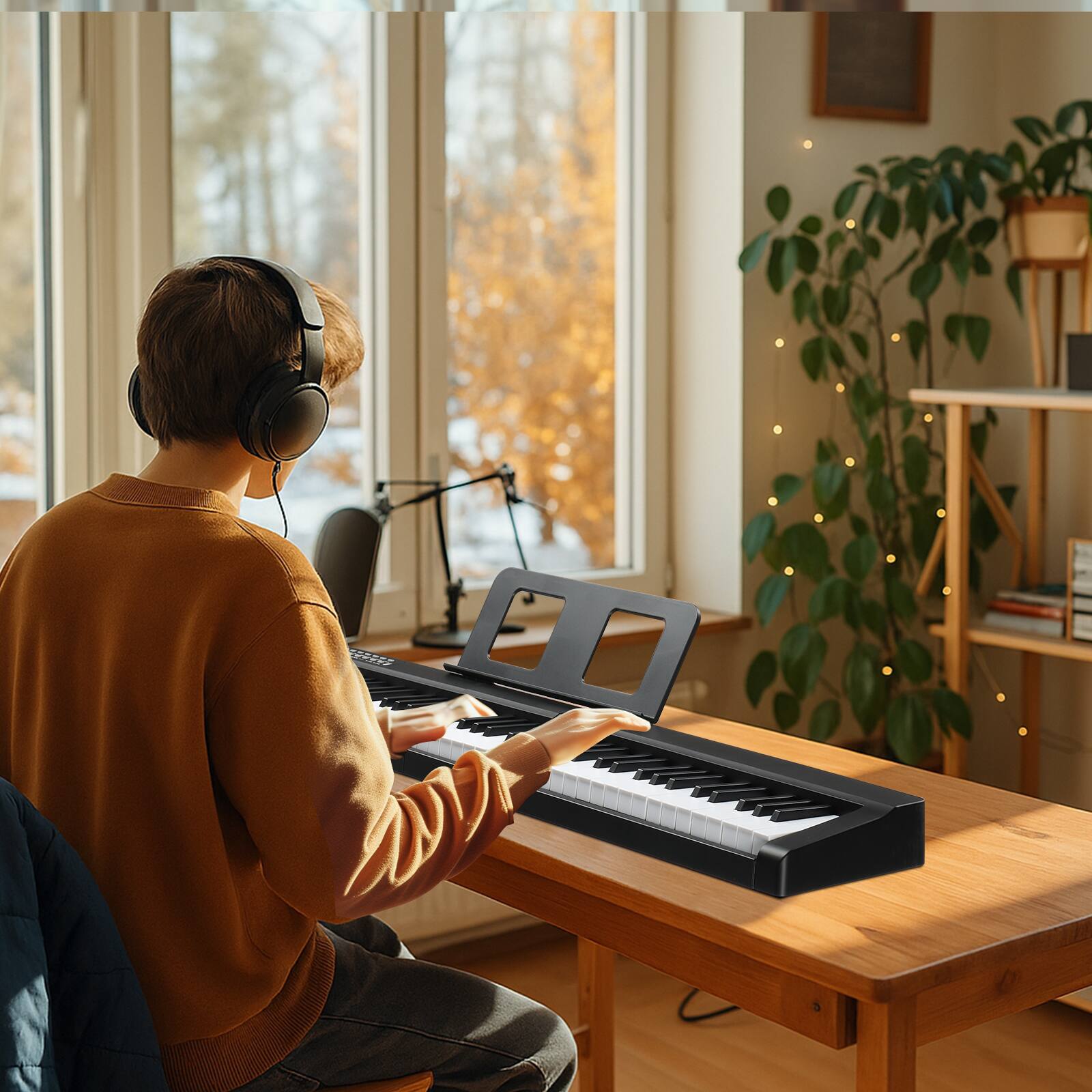 Left. Winado - 88 Key Keyboard Piano with Bluetooth MIDI, 3 Teaching & Dual Keyboard Mode, 1000 Rhythms & Tones, Digital Piano.