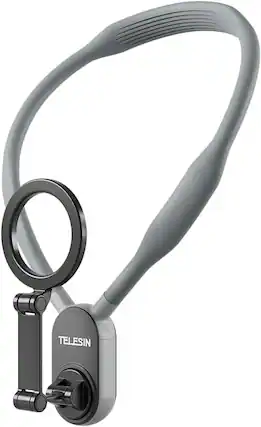 Front. Furno Fusion - Magnetic Neck Phone Mount, Hands-Free POV/Vlog Holder for iPhone & Android, Wearable Chest Strap for Video Recording - Black.