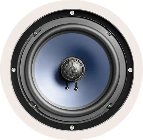 Front. Polk Audio - RC80i 2-way Round In-Wall 8" Speakers (Pair), Perfect for Damp and Humid Indoor/Outdoor Placement - White.