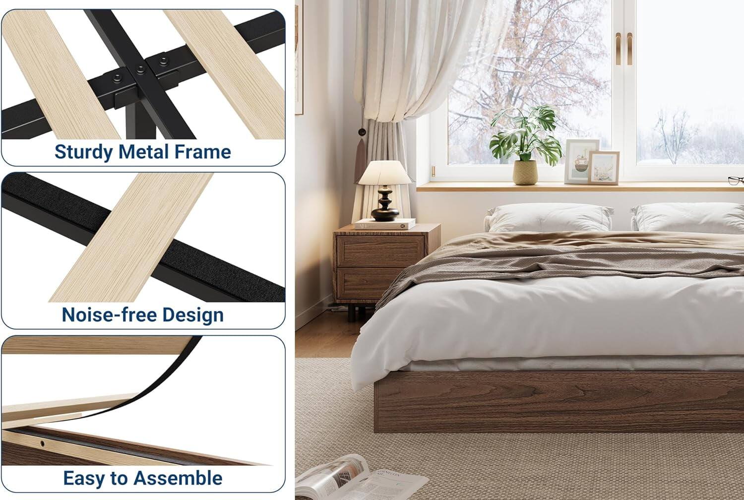 Sturdy Metal Frame  
Noise-free Design  
Easy to Assemble