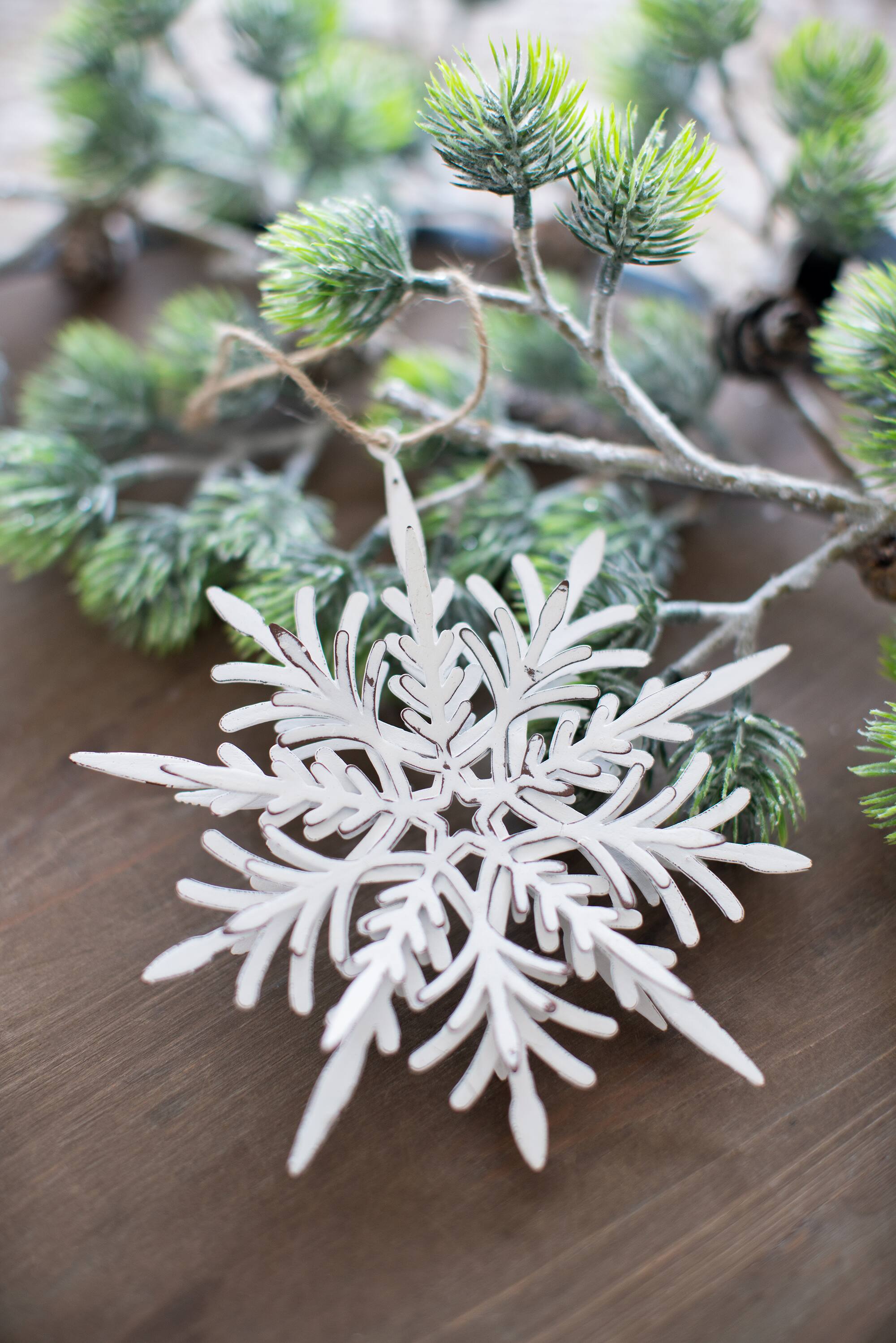 Alt View 2. Dexmalle - Dexmalle-Christmas Tree Decorative  Iron Snowflake Hanger,Set of 6-White - White.