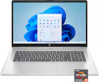 HP - 17.3" Full HD Laptop - AMD Ryzen 5 - 8GB Memory - 512GB SSD - Natural Silver - Front_Zoom
