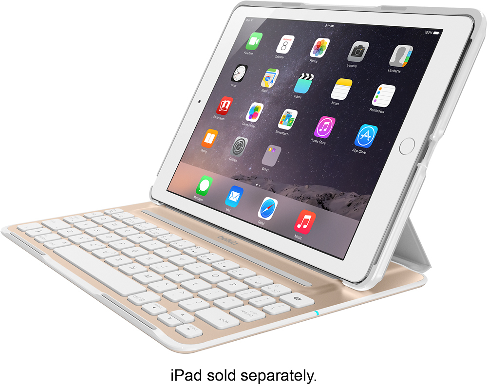 problema de Principiante Belkin Ultimate Pro Keyboard Case for Apple® iPad® Air 2 Gold/White  F5L176TTWGW - Best Buy