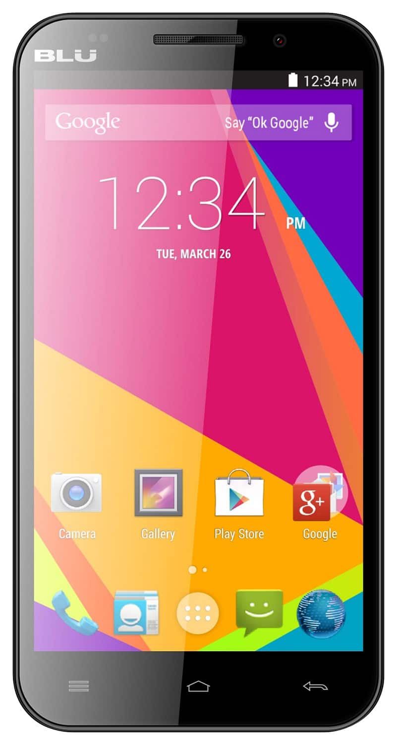 Front. BLU - Studio 5.5k with 4GB Memory Cell Phone (Unlocked) - Black.