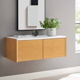 Kinetic Wall-Mount Office Storage Cabinet by Modway - White Natural