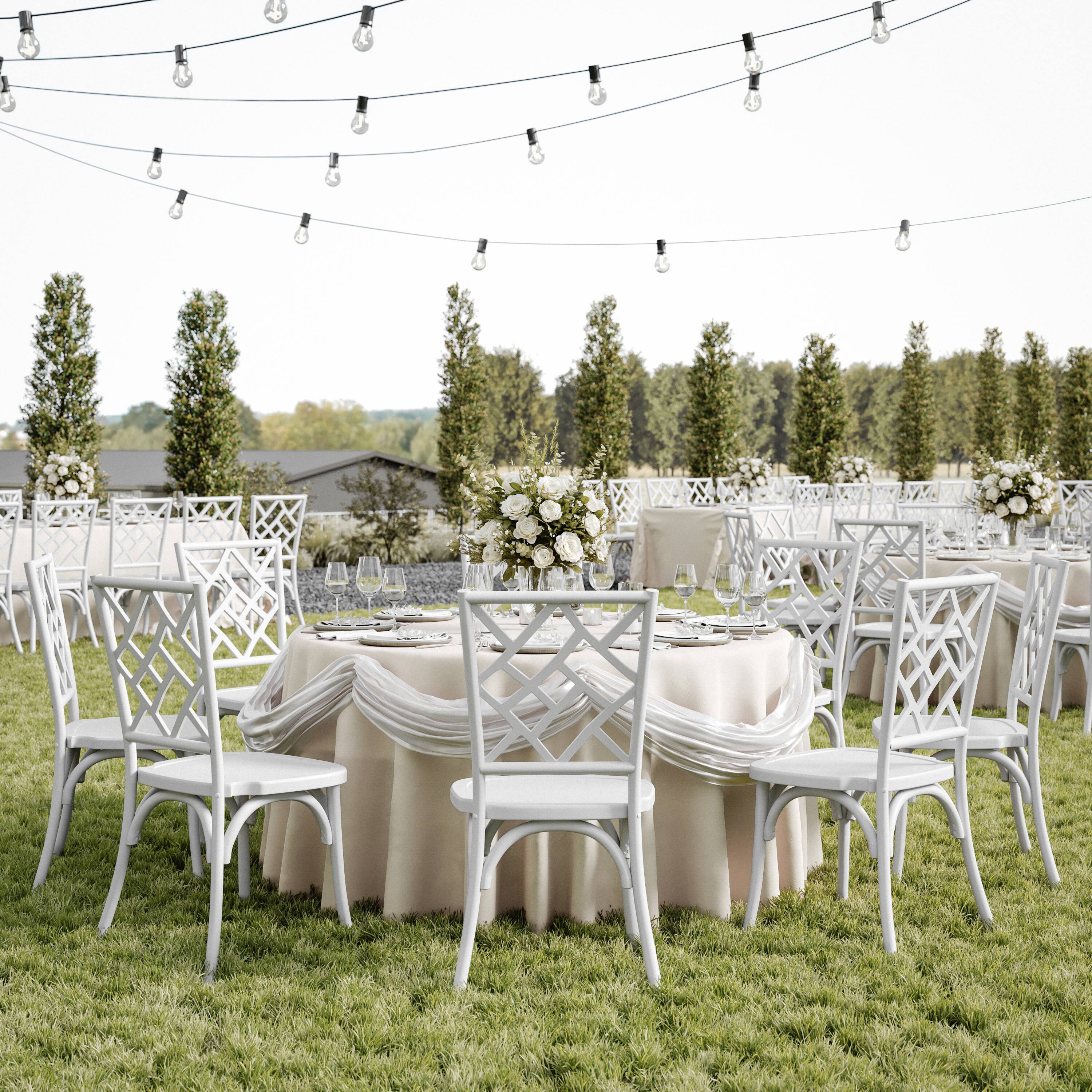 Alt View 3. Flash Furniture - Brooklyn Commercial Grade White Solid Wood Stackable Dining Chair with Intricate Back Detail - White.