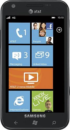 Front Standard. Samsung - Focus S 4G Mobile Phone - Black (AT&T).