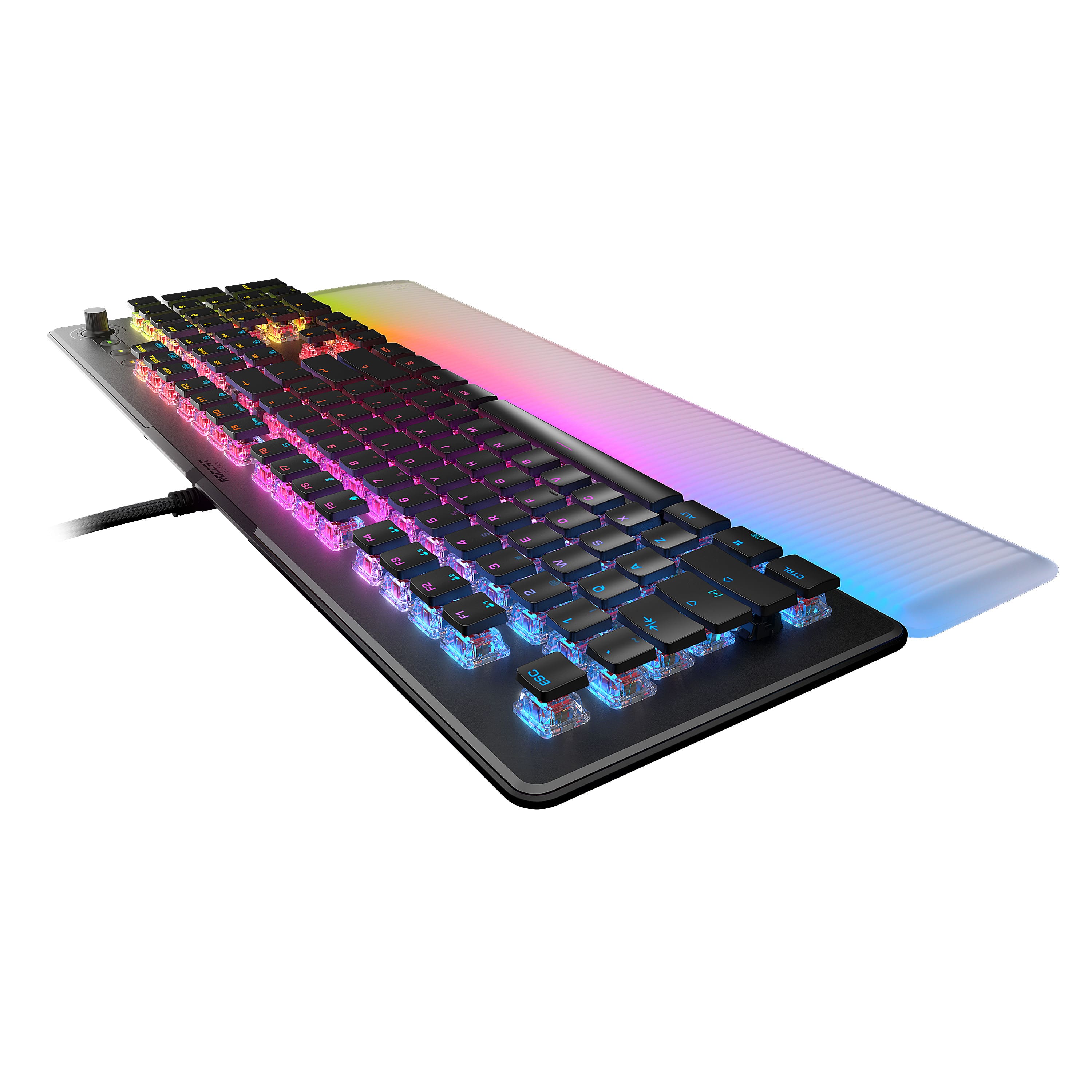 Alt View 13. ROCCAT - Vulcan II Max Full-size Wired Keyboard with Optical Titan Switch, RGB Lighting, Aluminum Top Plate and Palm Rest - Black.