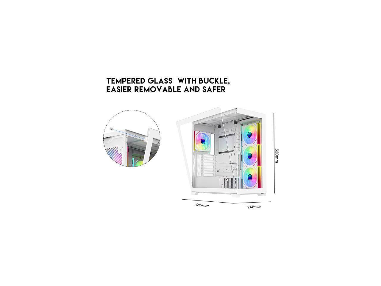 Tempered glass with buckle, easier removable and safer  
520mm 486mm 245mm