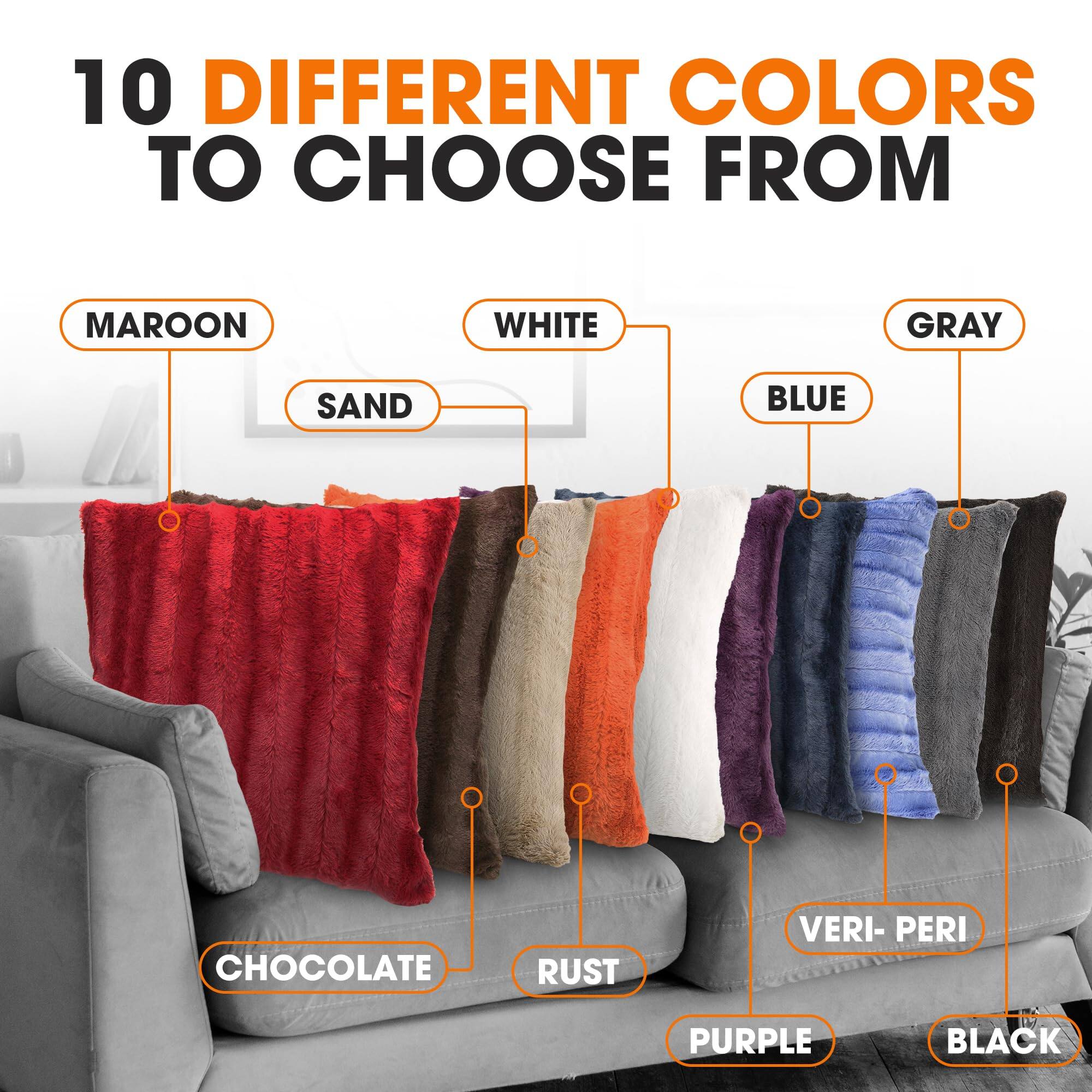 10 DIFFERENT COLORS TO CHOOSE FROM

MAROON
WHITE
GRAY
SAND
BLUE
CHOCOLATE
RUST
VERI-PERI
PURPLE
BLACK