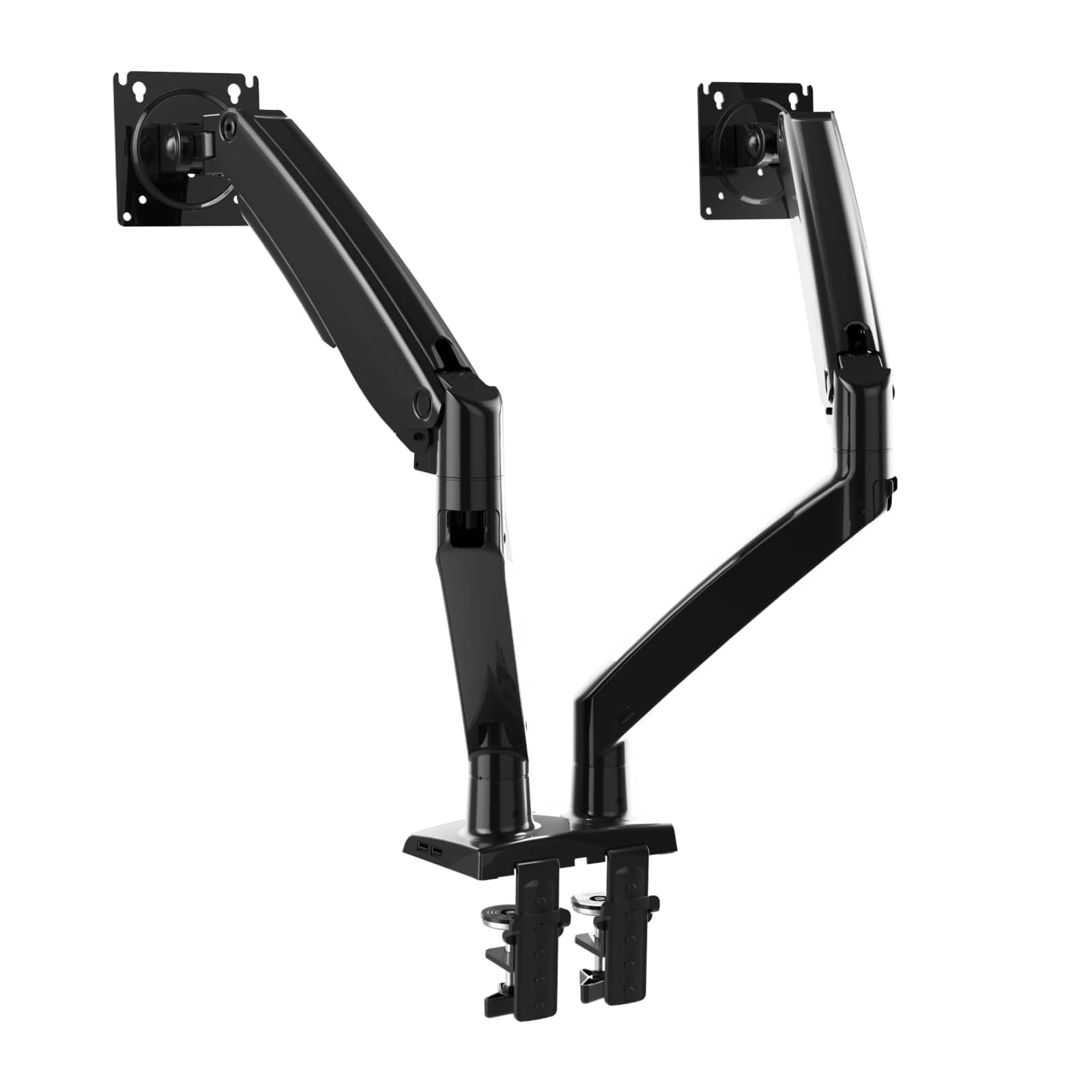 Alt View 1. HUANUO - Dual Monitor Desk Mount with Gas Spring Arms - Black.