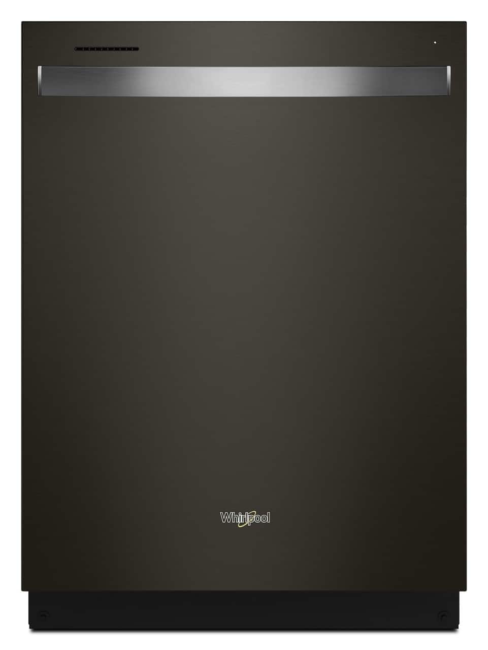 Whirlpool - 24” Stainless Steel Dishwasher with AI Intelligent Wash - 47 dBA .- Print Resistant Black Stainless - Print Resist Blk Stnlss