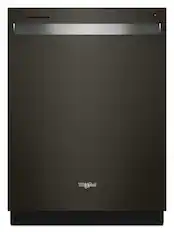 Front. Whirlpool - 24” Stainless Steel Dishwasher with AI Intelligent Wash - 47 dBA .- Print Resistant Black Stainless - Print Resist Blk Stnlss.